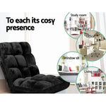 Artiss Lounge Sofa Bed Flannel Fabric Black - Furniture > Living Room
