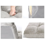 Artiss Lounge Sofa Bed Flannel Fabric Grey - Furniture > Living Room