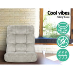 Artiss Lounge Sofa Bed Flannel Fabric Grey - Furniture > Living Room
