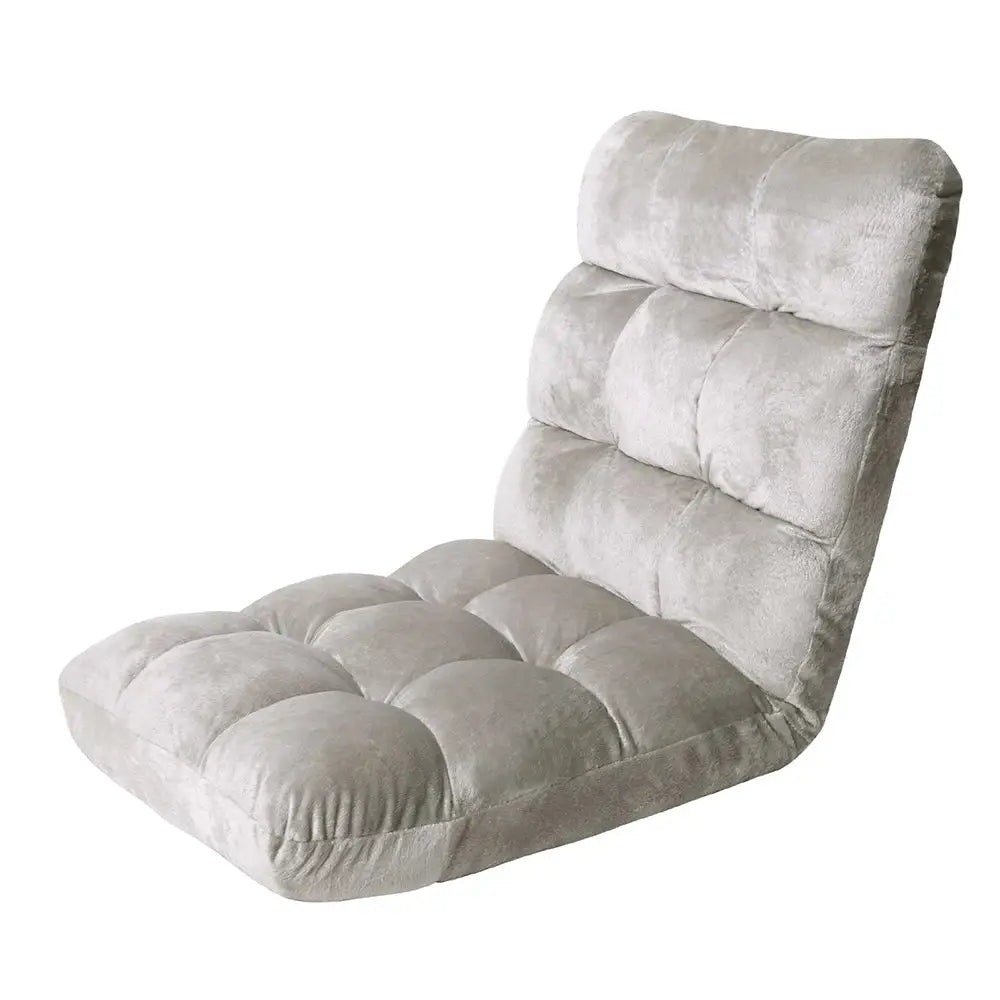 Artiss Lounge Sofa Bed Flannel Fabric Grey - Furniture > Living Room