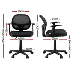 Artiss Mesh Office Chair Computer Gaming Desk Chairs Work Study Mid Back Black - Furniture > Office > Office & Desk