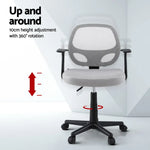 Artiss Mesh Office Chair Computer Gaming Desk Chairs Work Study Mid Back Grey - Furniture > Office > Office & Desk