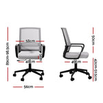 Artiss Mesh Office Chair Computer Gaming Desk Chairs Work Study Mid Back Grey - Furniture > Office