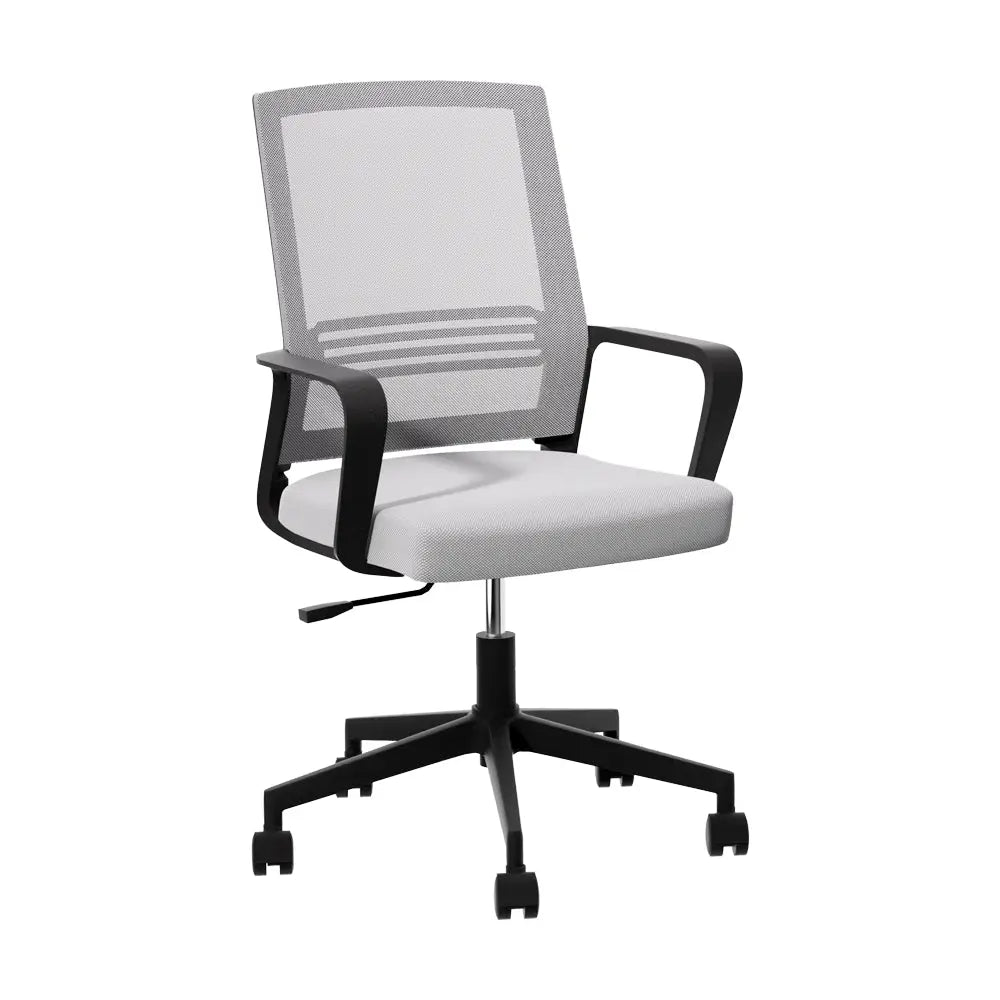 Artiss Mesh Office Chair Computer Gaming Desk Chairs Work Study Mid Back Grey - Furniture > Office