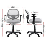 Artiss Mesh Office Chair Computer Gaming Desk Chairs Work Study Mid Back Grey - Furniture > Office > Office & Desk