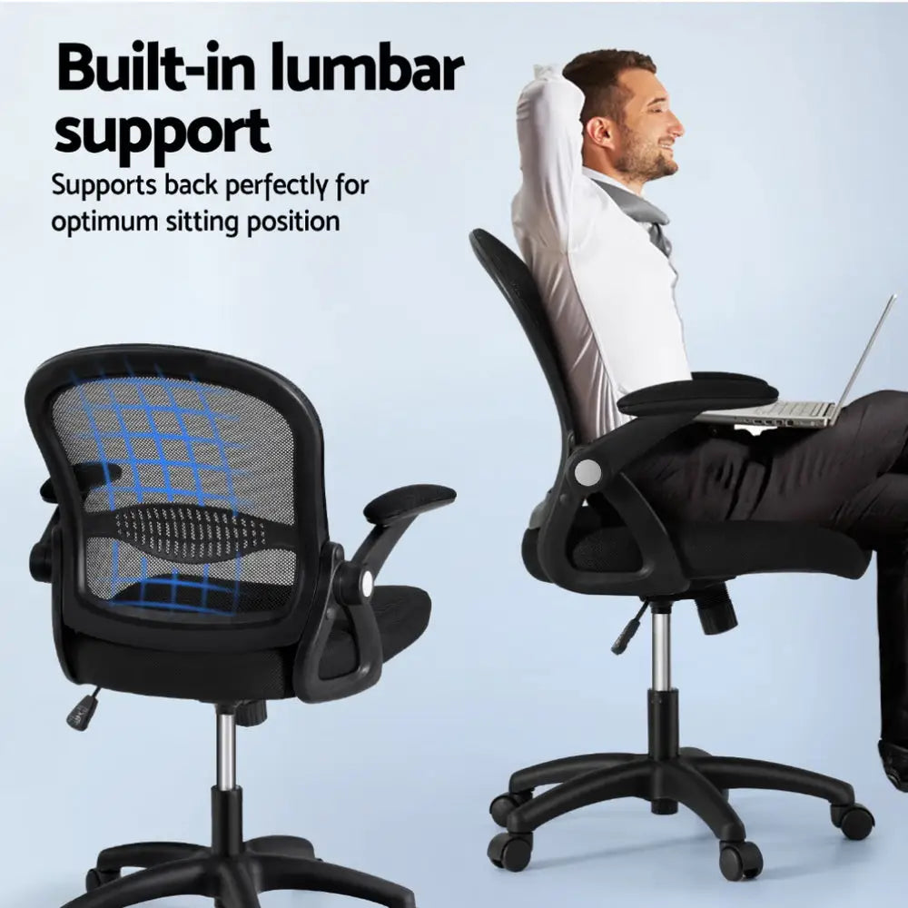 Artiss Mesh Office Chair Computer Gaming Desk Chairs Work Study Mid Back - Furniture > Office > Office & Desk Chairs