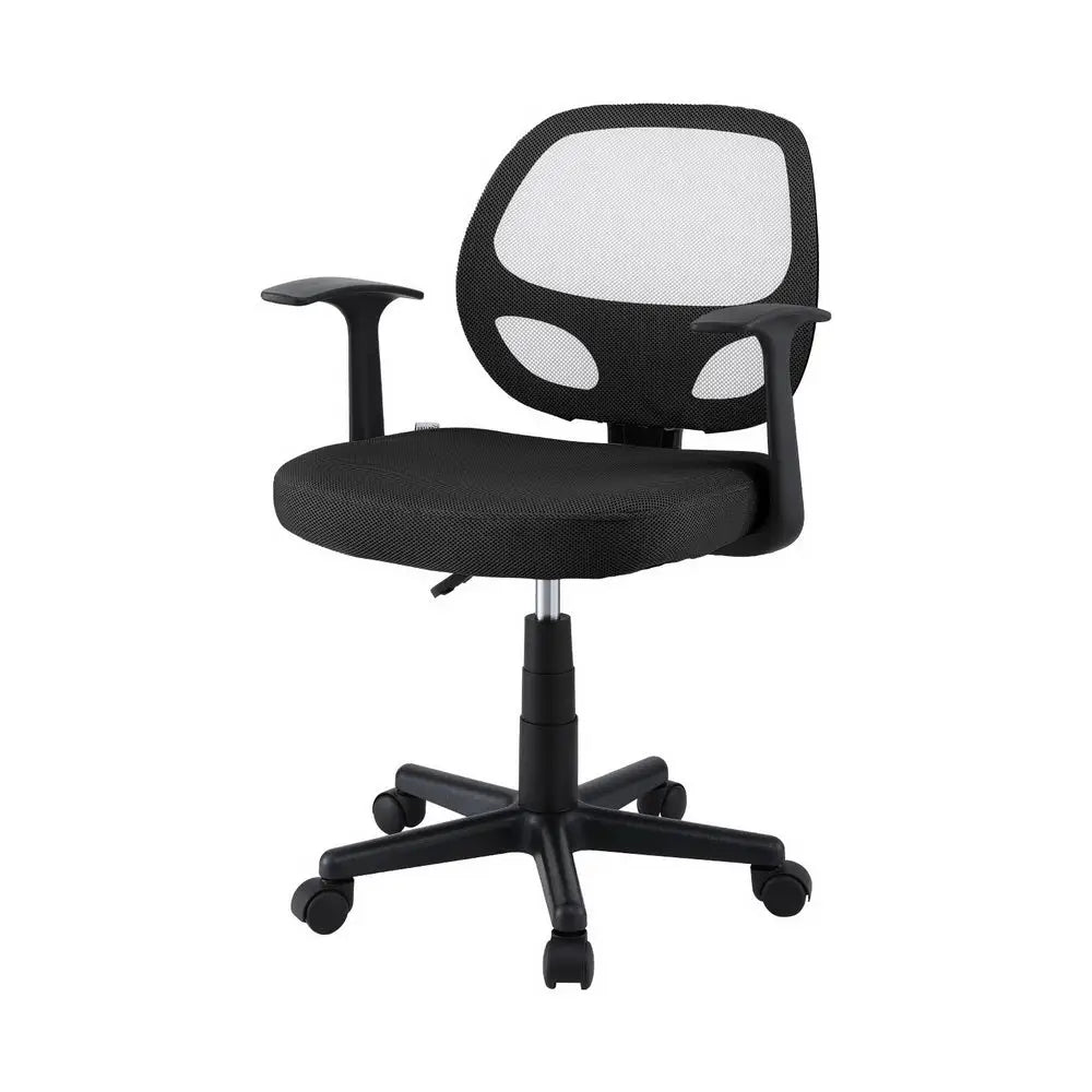 Artiss Mesh Office Chair Computer Gaming Desk Chairs Work Study Mid Back Black - Furniture > Office > Office & Desk