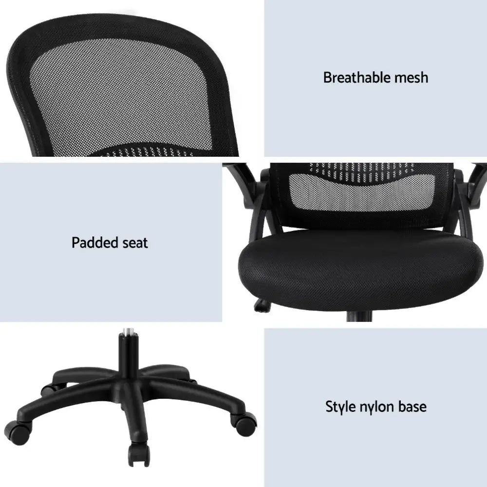Artiss Mesh Office Chair Computer Gaming Desk Chairs Work Study Mid Back - Furniture > Office > Office & Desk Chairs