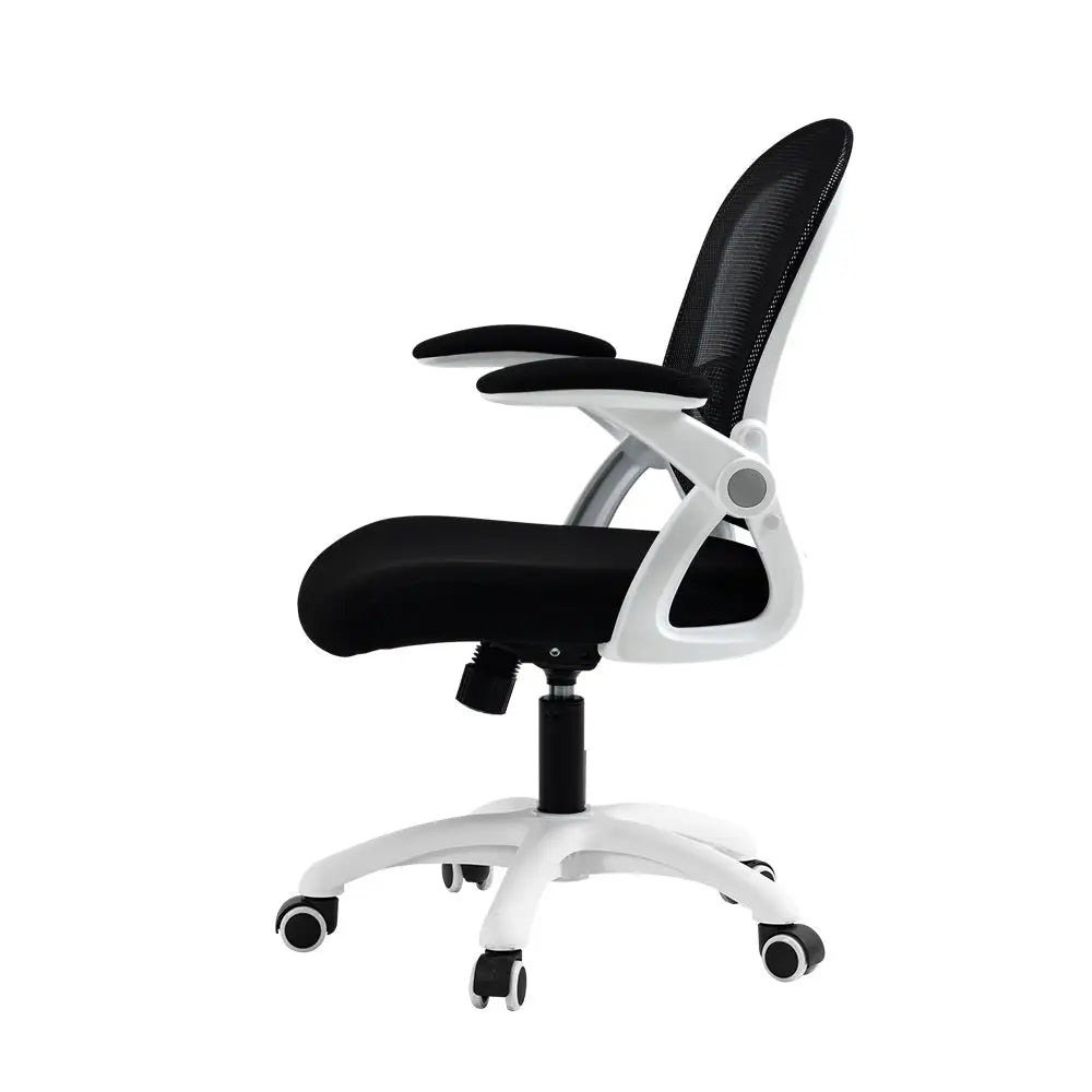 Artiss Mesh Office Chair Mid Back Black - Furniture > Office