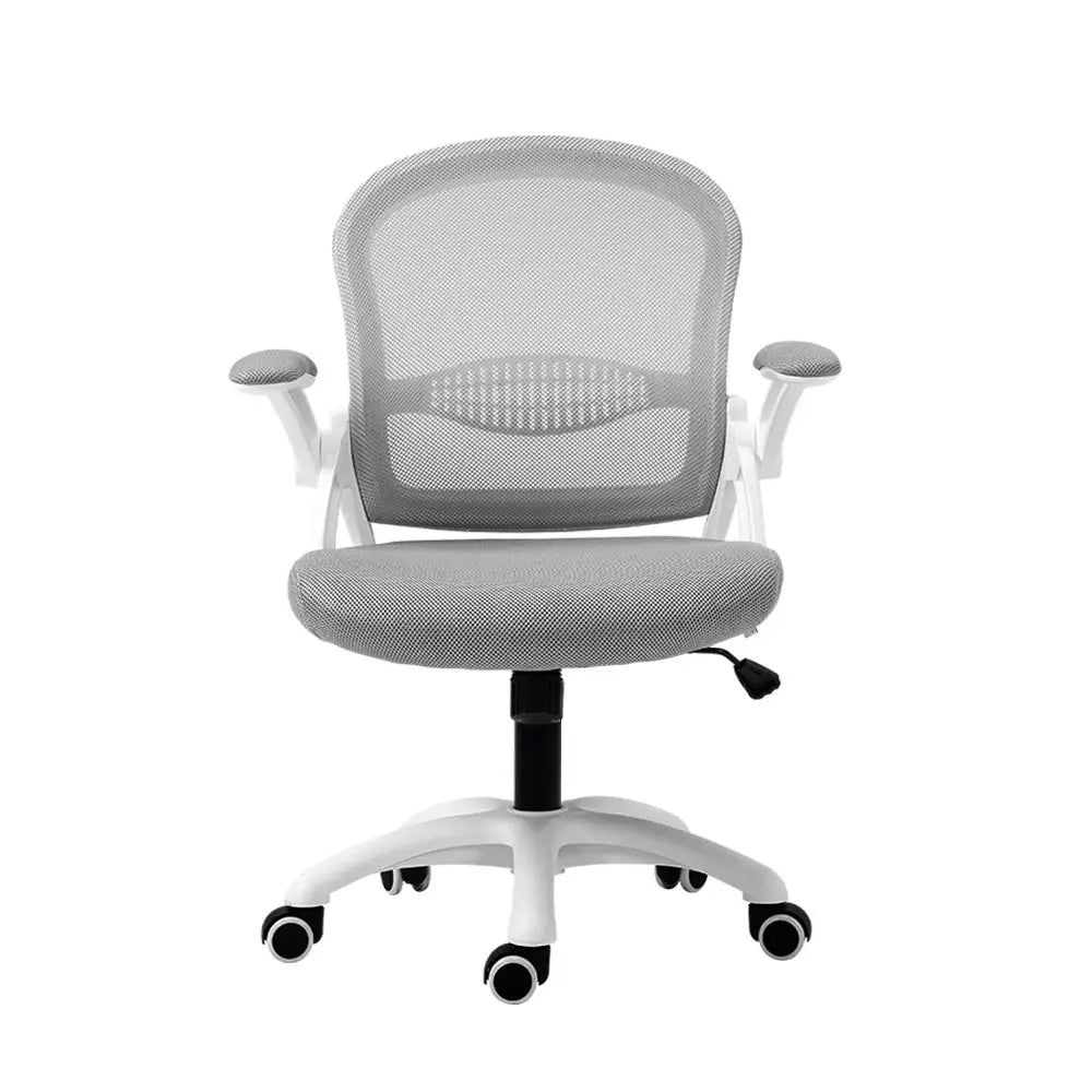 Artiss Mesh Office Chair Mid Back Grey - Furniture > Office