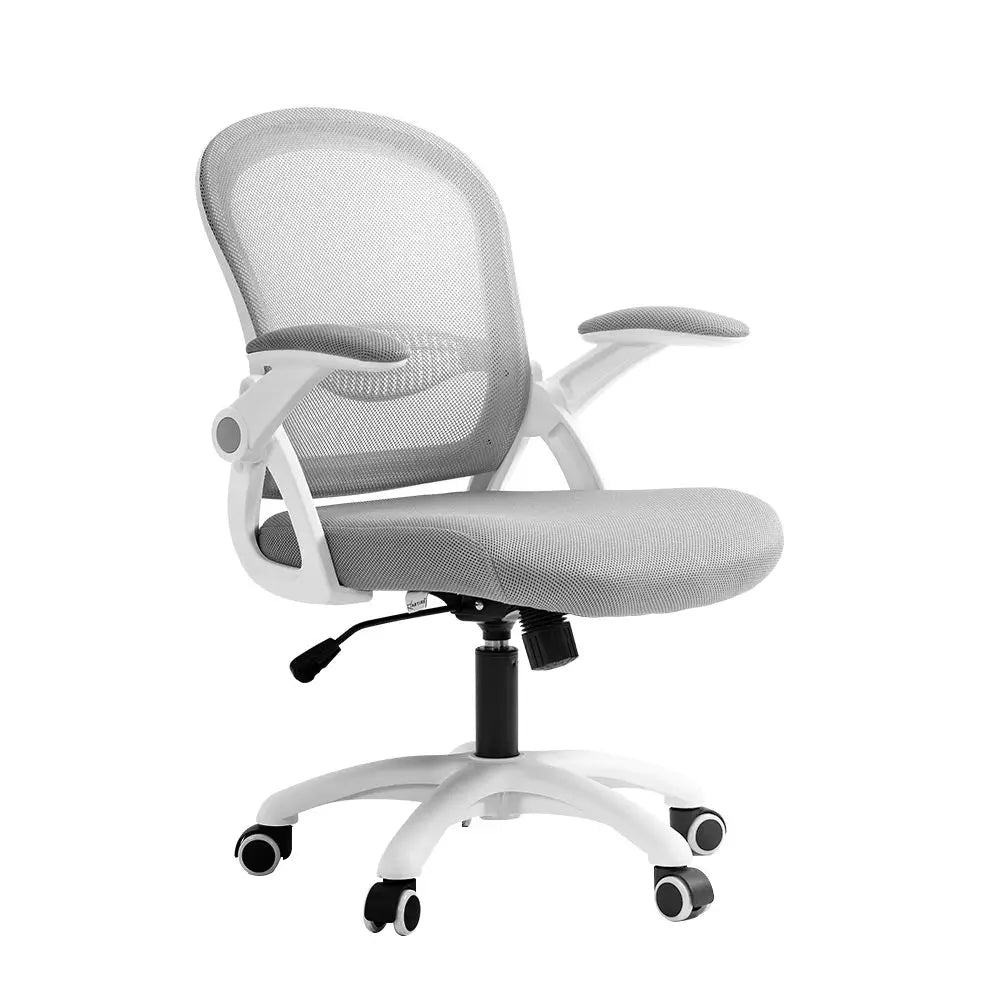 Artiss Mesh Office Chair Mid Back Grey - Furniture > Office