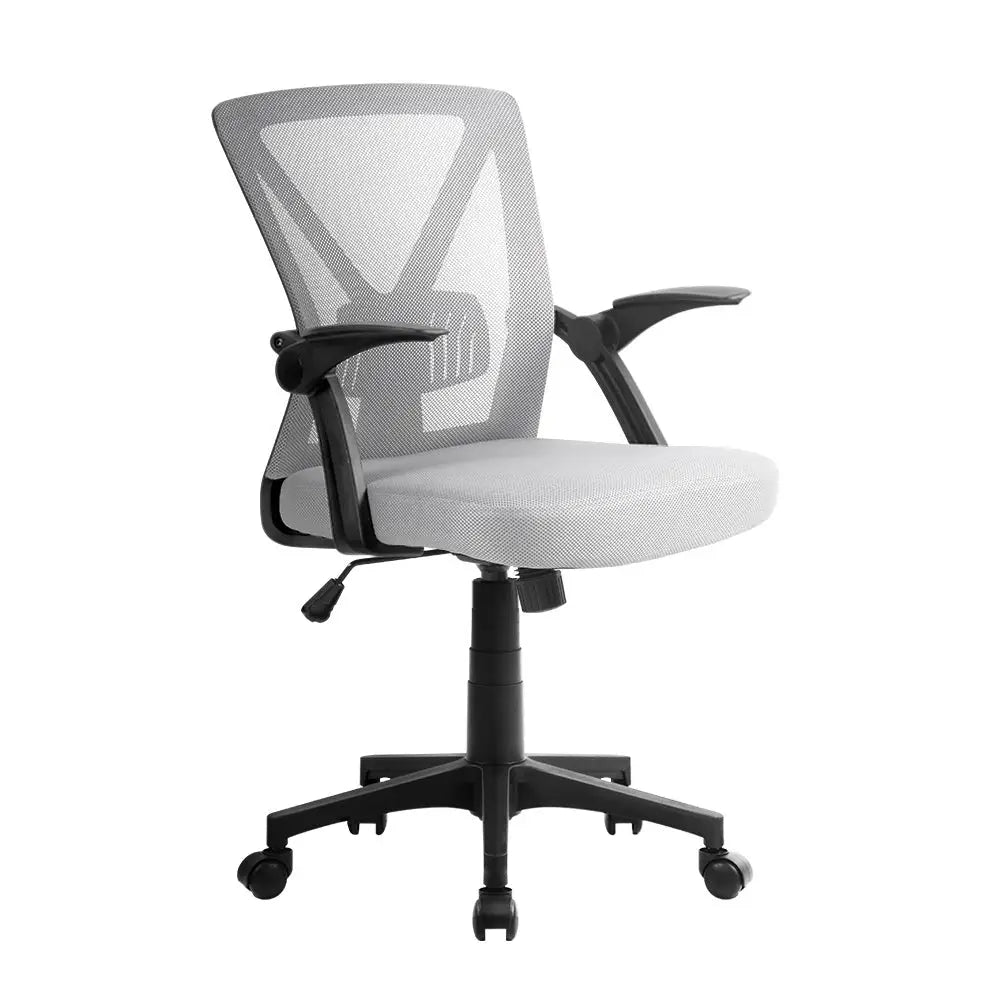 Artiss Mesh Office Chair Mid Back Grey - Furniture > Office