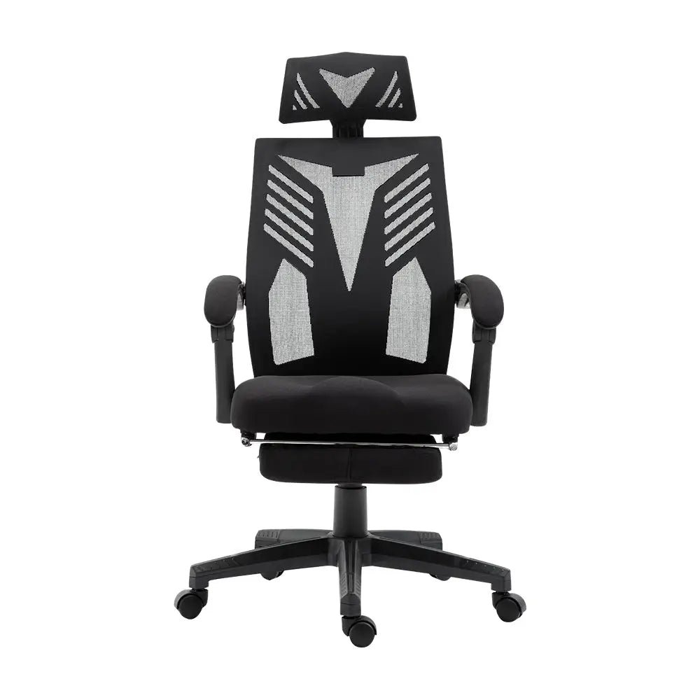 Artiss Mesh Office Chair Recliner Black - Furniture > Office