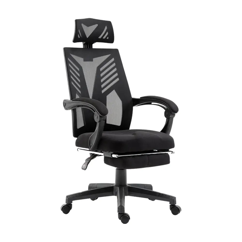 Artiss Mesh Office Chair Recliner Black - Furniture > Office