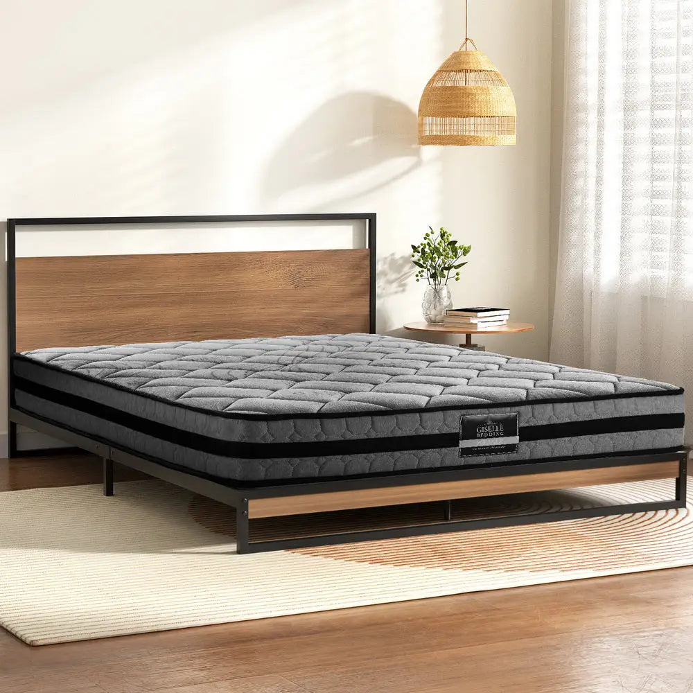 Artiss Metal Bed Frame Double Size Beds Platform with Mattress - Furniture > Bedroom > Beds & Bed Frames