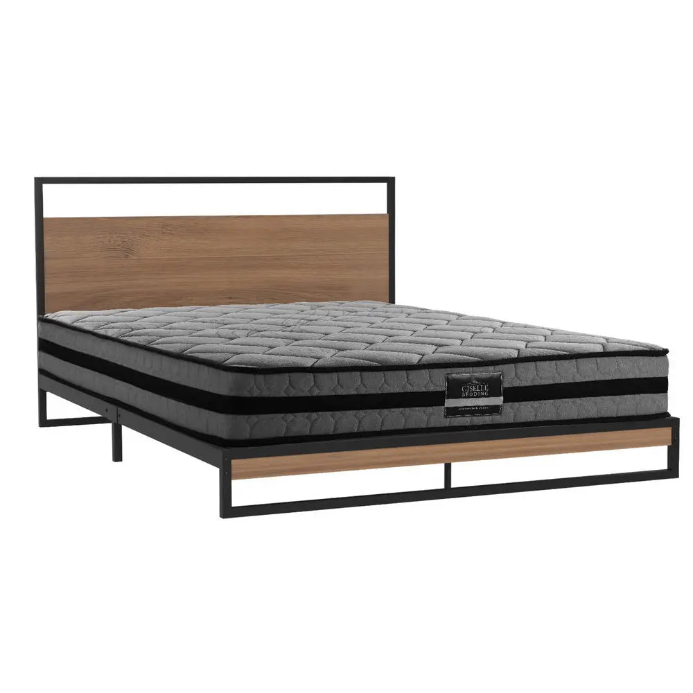 Artiss Metal Bed Frame Double Size Beds Platform with Mattress - Furniture > Bedroom > Beds & Bed Frames