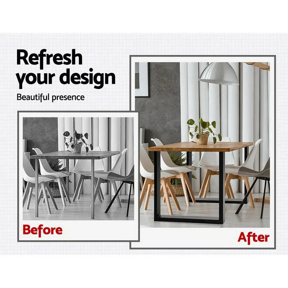 Artiss Metal Table Legs DIY Rectangular 71X65CM Set of 2 - Furniture > Dining