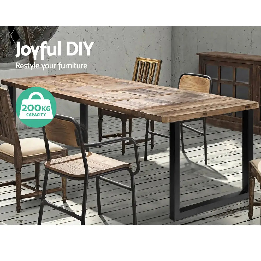 Artiss Metal Table Legs DIY Rectangular 71X65CM Set of 2 - Furniture > Dining