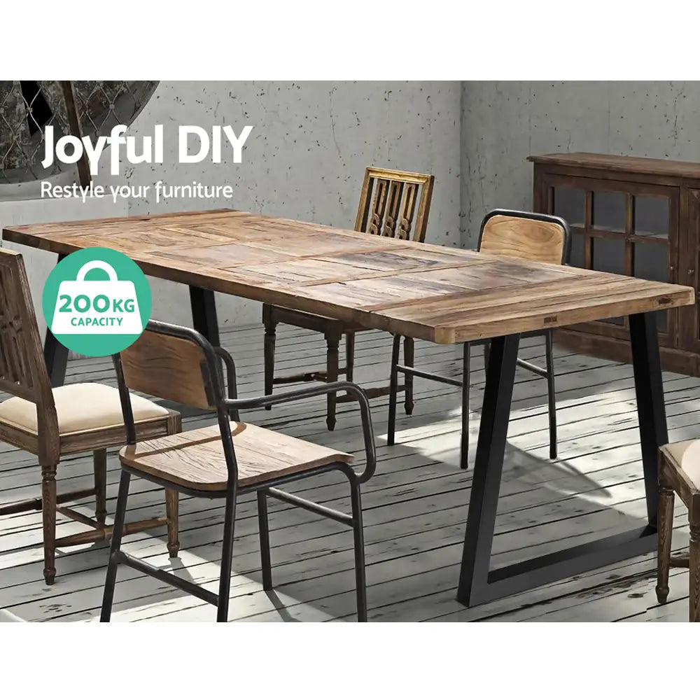 Artiss Metal Table Legs DIY Trapezoid 45X65CM Set of 2 - Furniture > Dining