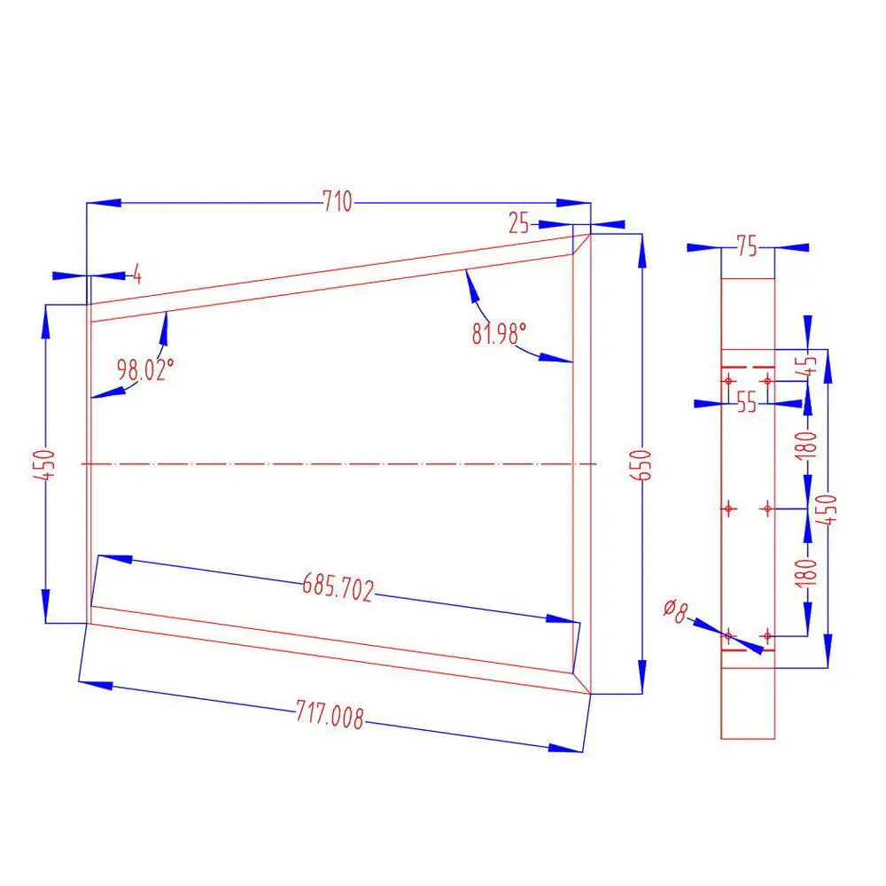 Artiss Metal Table Legs DIY Trapezoid 45X65CM Set of 2 - Furniture > Dining