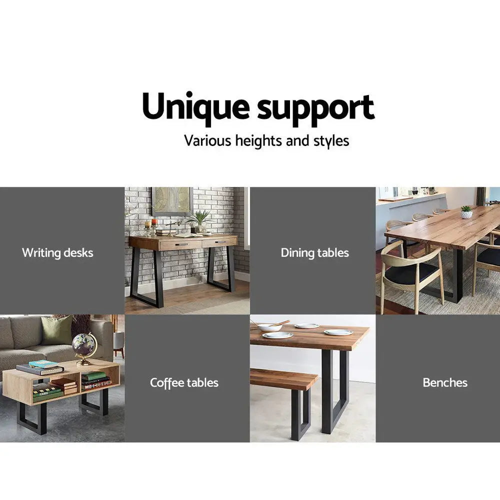 Artiss Metal Table Legs DIY X-shaped 71X60CM Set of 2 - Furniture > Dining