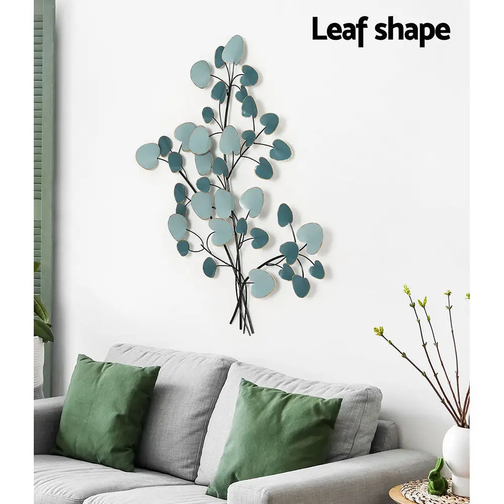 Artiss Metal Wall Art Hanging Sculpture Home Decor Leaf Tree of Life Blue - Appliances > Appliances Others