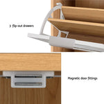 Artiss Mirror Shoe Cabinet White Mesh - Furniture > Bedroom