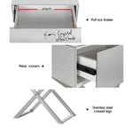 Artiss Mirrored Bedside Table Drawers Side Table Storage Nightstand Silver MOCO - Furniture > Bedroom