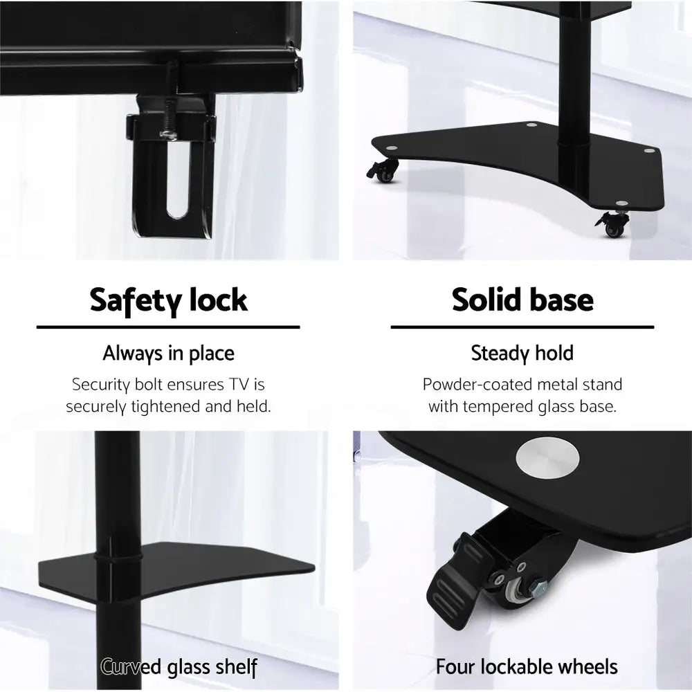 Artiss Mobile TV Stand for 32’’-70’’ TVs Mount Bracket Portable Solid Trolley Cart - Audio & Video > TV Accessories
