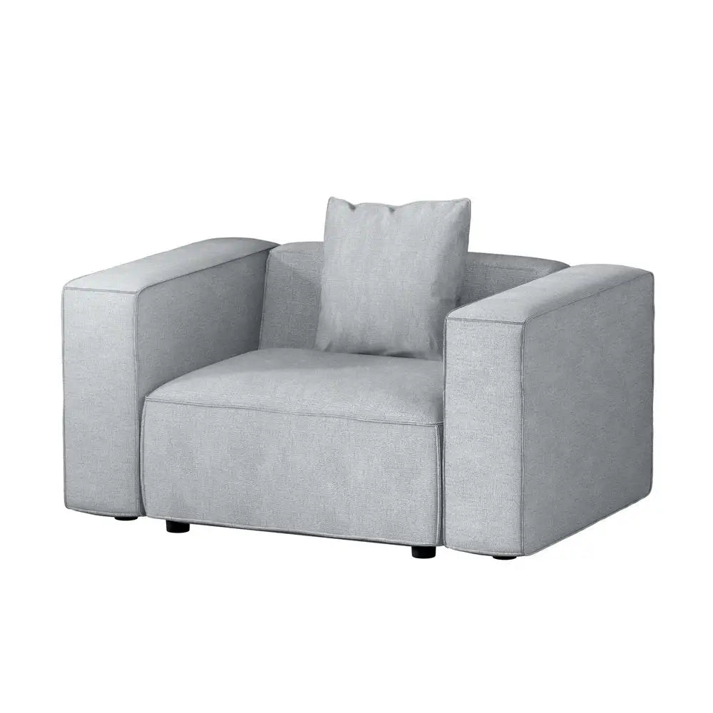 Artiss Modular Sofa Chaise Set 1-Seater Grey - Furniture > Living Room