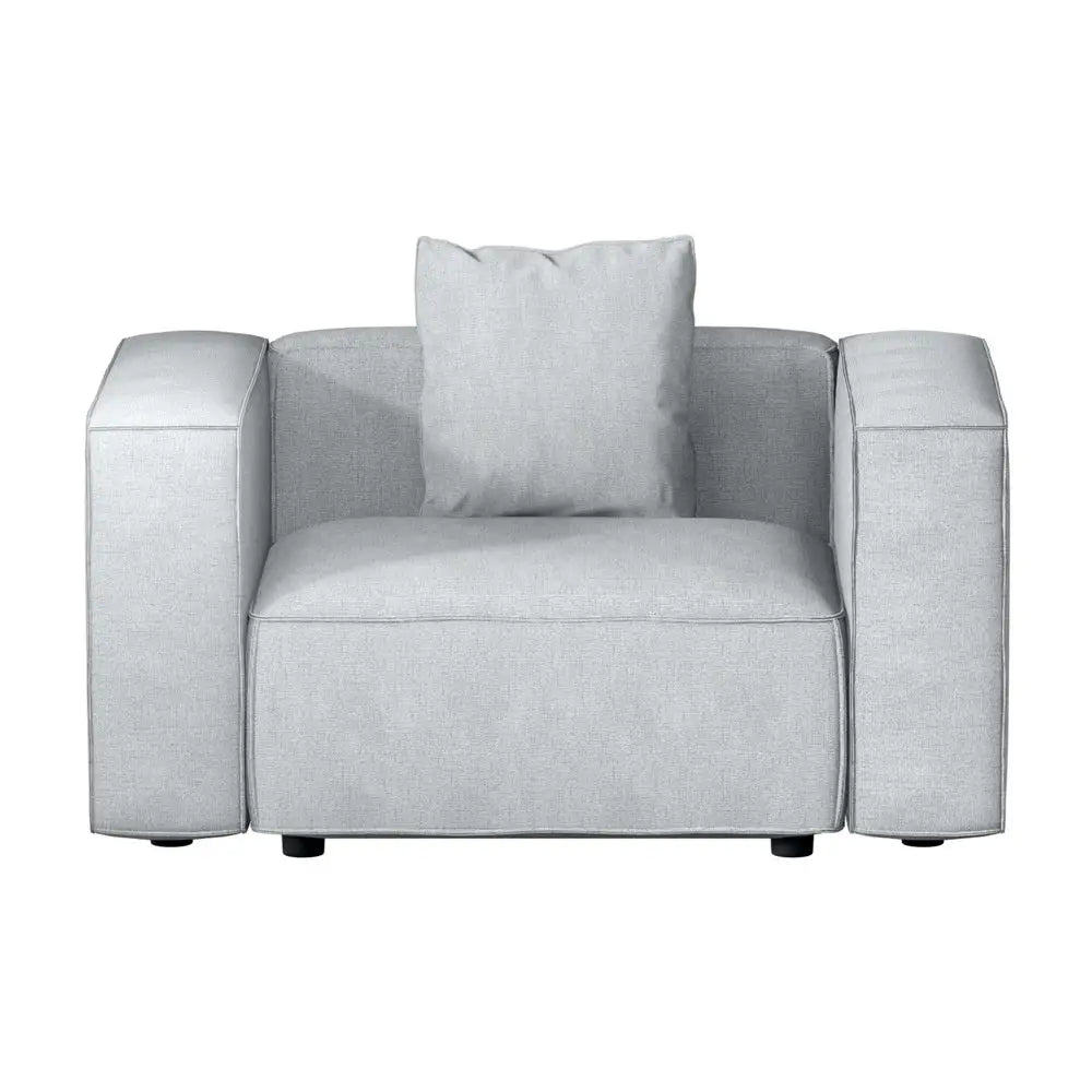 Artiss Modular Sofa Chaise Set 1-Seater Grey - Furniture > Living Room
