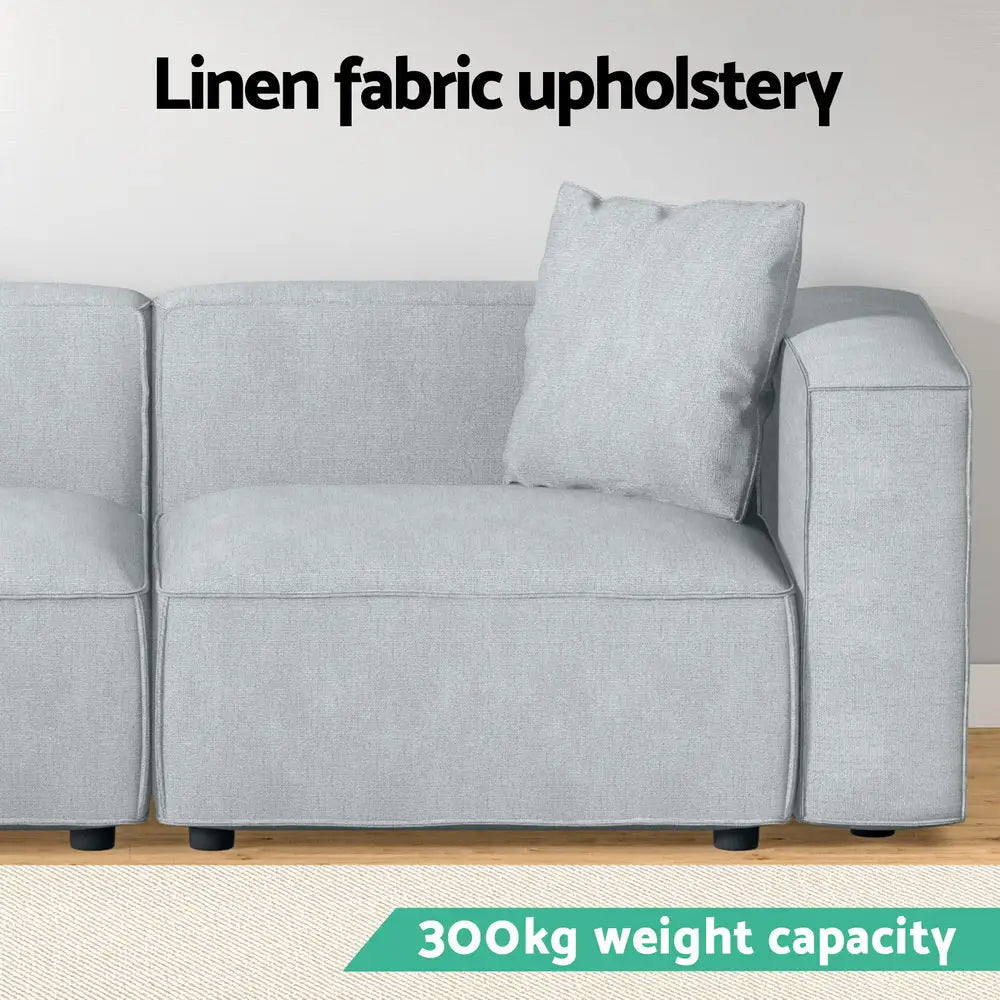Artiss Modular Sofa Chaise Set 2-Seater Grey - Furniture > Living Room