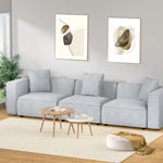Artiss Modular Sofa Chaise Set 3-Seater Grey - Furniture > Living Room