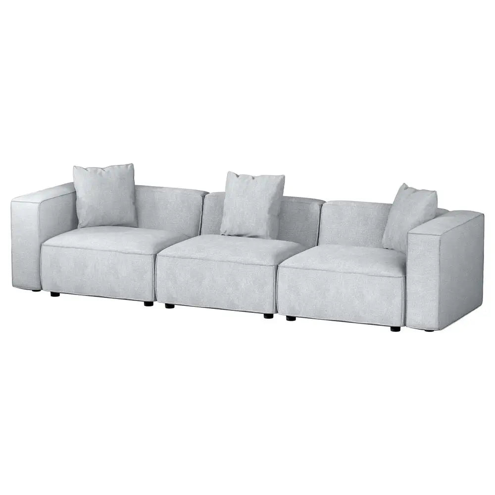 Artiss Modular Sofa Chaise Set 3-Seater Grey - Furniture > Living Room