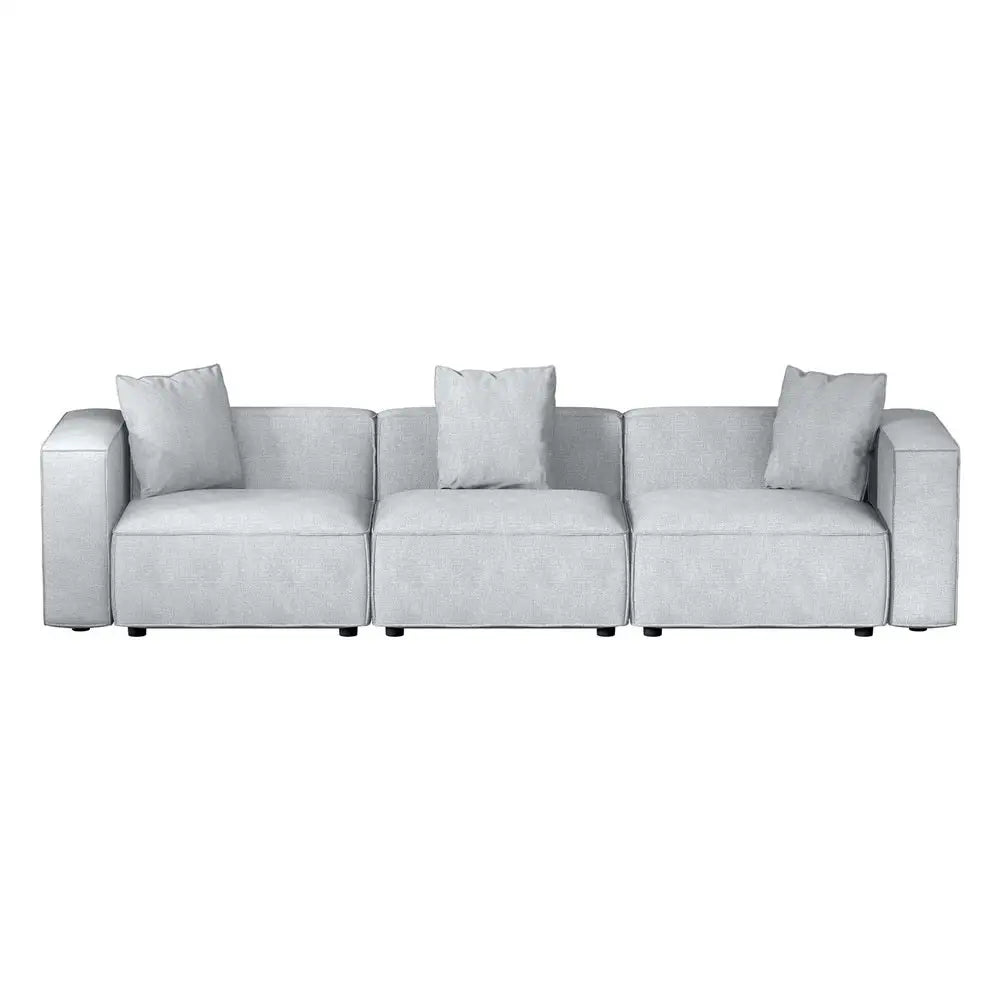 Artiss Modular Sofa Chaise Set 3-Seater Grey - Furniture > Living Room