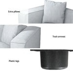 Artiss Modular Sofa Chaise Set 3-Seater Grey - Furniture > Living Room