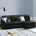Artiss Modular Sofa Chaise Set 4-seater Dark Grey - Furniture > Sofas