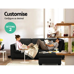 Artiss Modular Sofa Chaise Set 4-seater Dark Grey - Furniture > Sofas