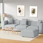 Artiss Modular Sofa Chaise Set 4-Seater Grey - Furniture > Living Room