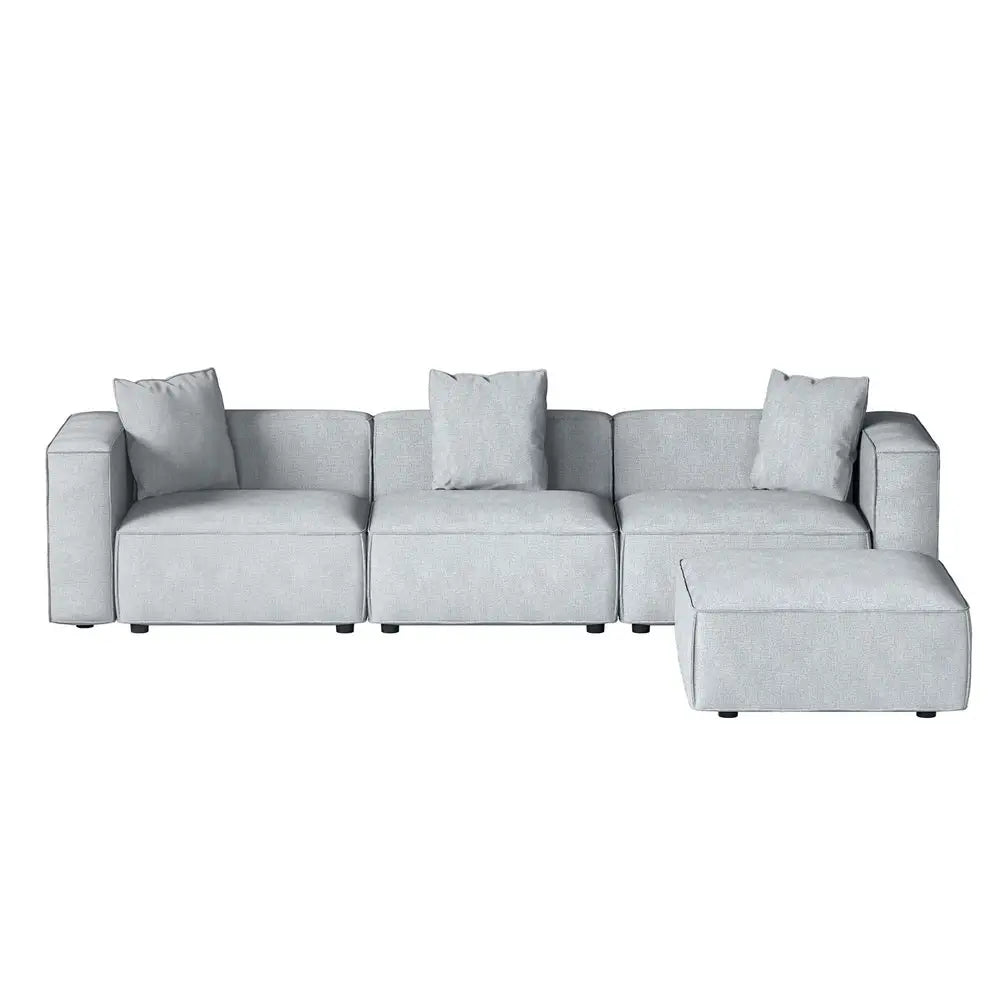 Artiss Modular Sofa Chaise Set 4-Seater Grey - Furniture > Living Room