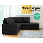 Artiss Modular Sofa Chaise Set 5-seater Dark Grey - Furniture > Sofas