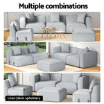 Artiss Modular Sofa Chaise Set 5-Seater Grey - Furniture > Living Room