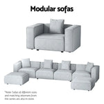Artiss Modular Sofa Chaise Set 5-Seater Grey - Furniture > Living Room