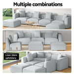 Artiss Modular Sofa Chaise Set 6-Seater Grey - Furniture > Living Room