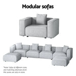 Artiss Modular Sofa Chaise Set 6-Seater Grey - Furniture > Living Room