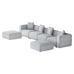 Artiss Modular Sofa Chaise Set 6-Seater Grey - Furniture > Living Room