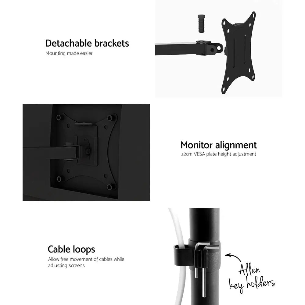 Artiss Monitor Arm Desk Mount Laptop Tray - Furniture > Office