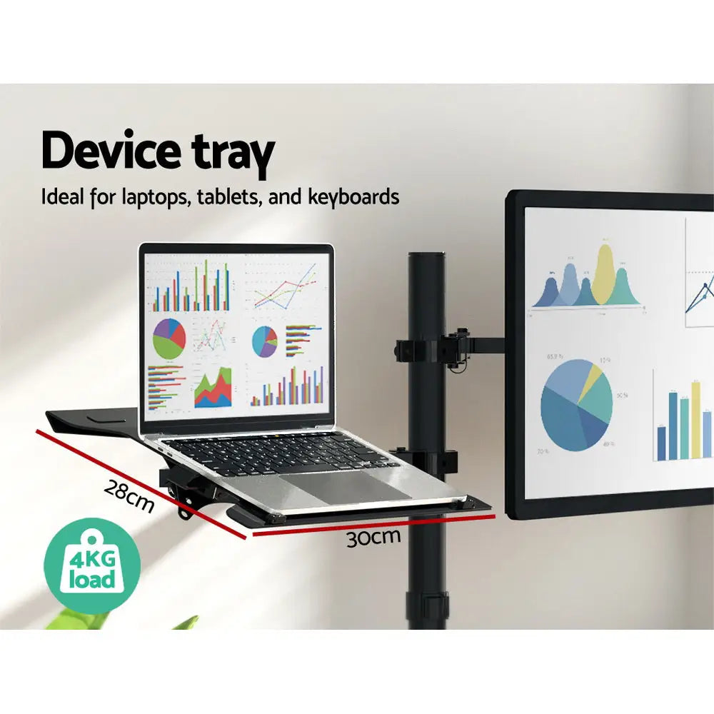 Artiss Monitor Arm Desk Mount Laptop Tray - Furniture > Office