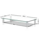 Artiss Monitor Stand Riser Computer Laptop Printer Screen Glass Display Shelf - Audio & Video > TV Accessories