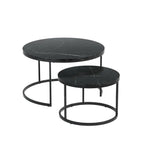 Artiss Nesting Coffee Table Set of 2 Marble Effect Tika - Furniture > Living Room